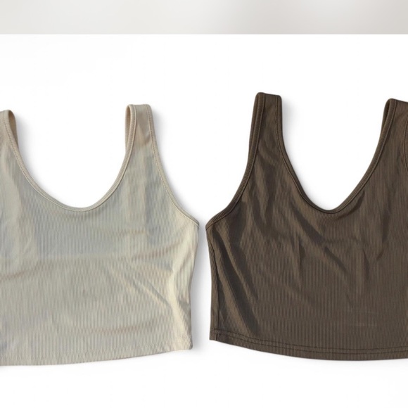 Cream Ribbed Crop Top with Versatile Style - Picture 1 of 2